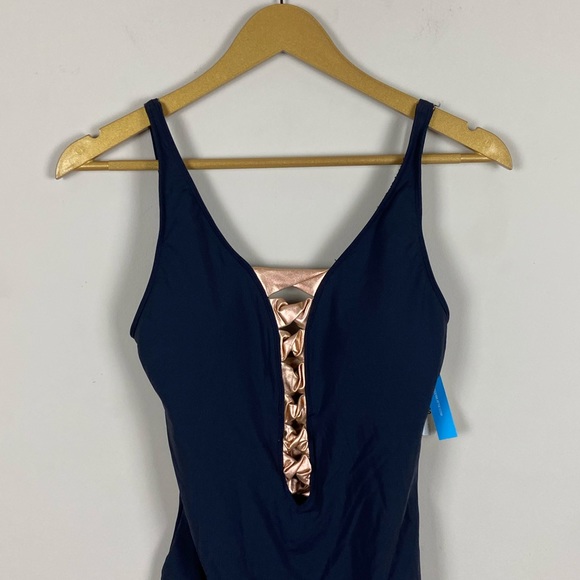 Bleu Rod Betty High Neck Cutout One Piece Swimsuit - Picture 3 of 10